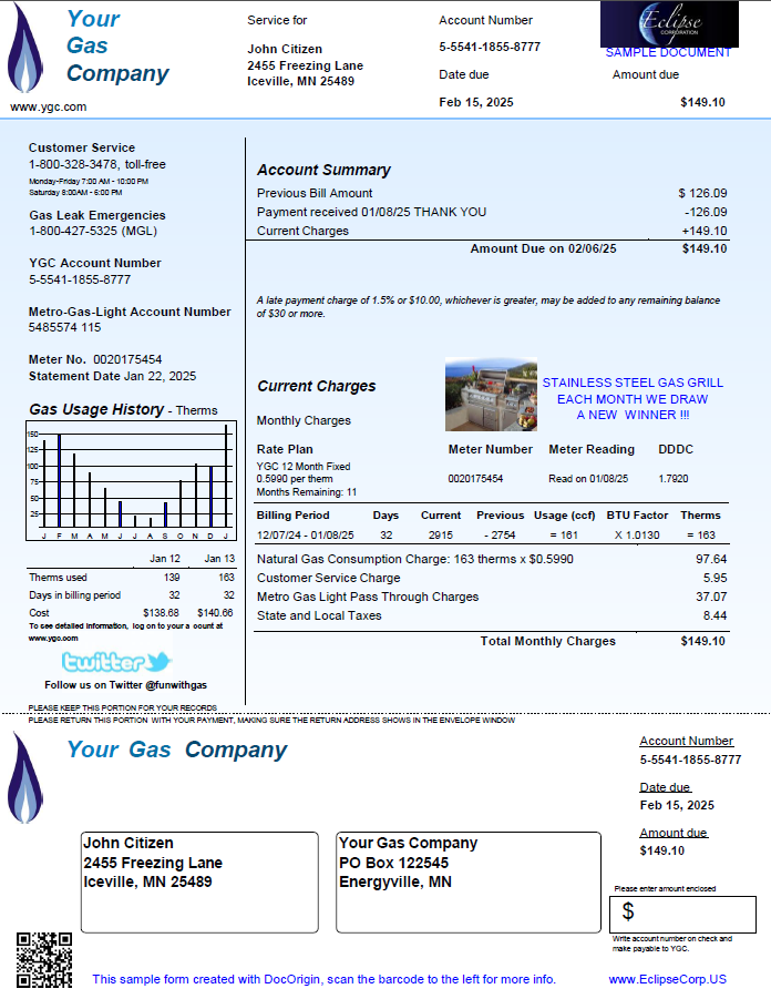  Minol USA business utility bill 